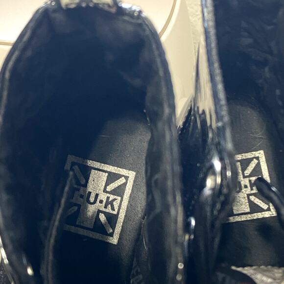 Tuk Patent Leather Iridescent Heeled Platform Boots Goth Emo Alt Womens Size 6 - Picture 12 of 12